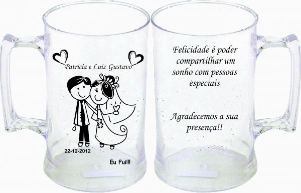 LEMBRANCINHA CANECAS PARA CASAMENTO 400 ML LUXO