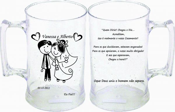 LEMBRANCINHA CANECAS PARA CASAMENTO 400 ML LUXO