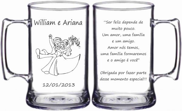 LEMBRANCINHA CANECAS PARA CASAMENTO 400 ML LUXO